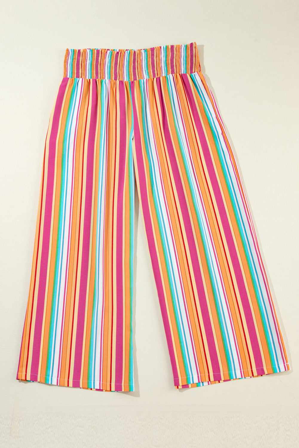 Stripe Smocked Waist Pants Plus Size