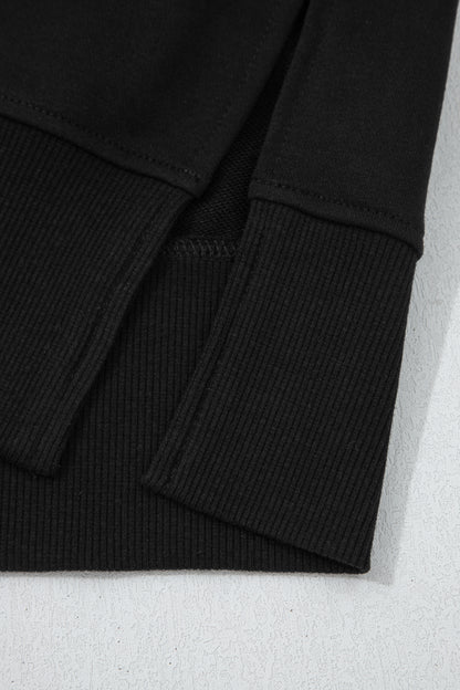 Solid Oversize Sweatshirt and Ribbed Leggings Set
