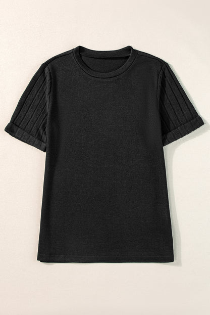 Ribbed Short Sleeve T-Shirt