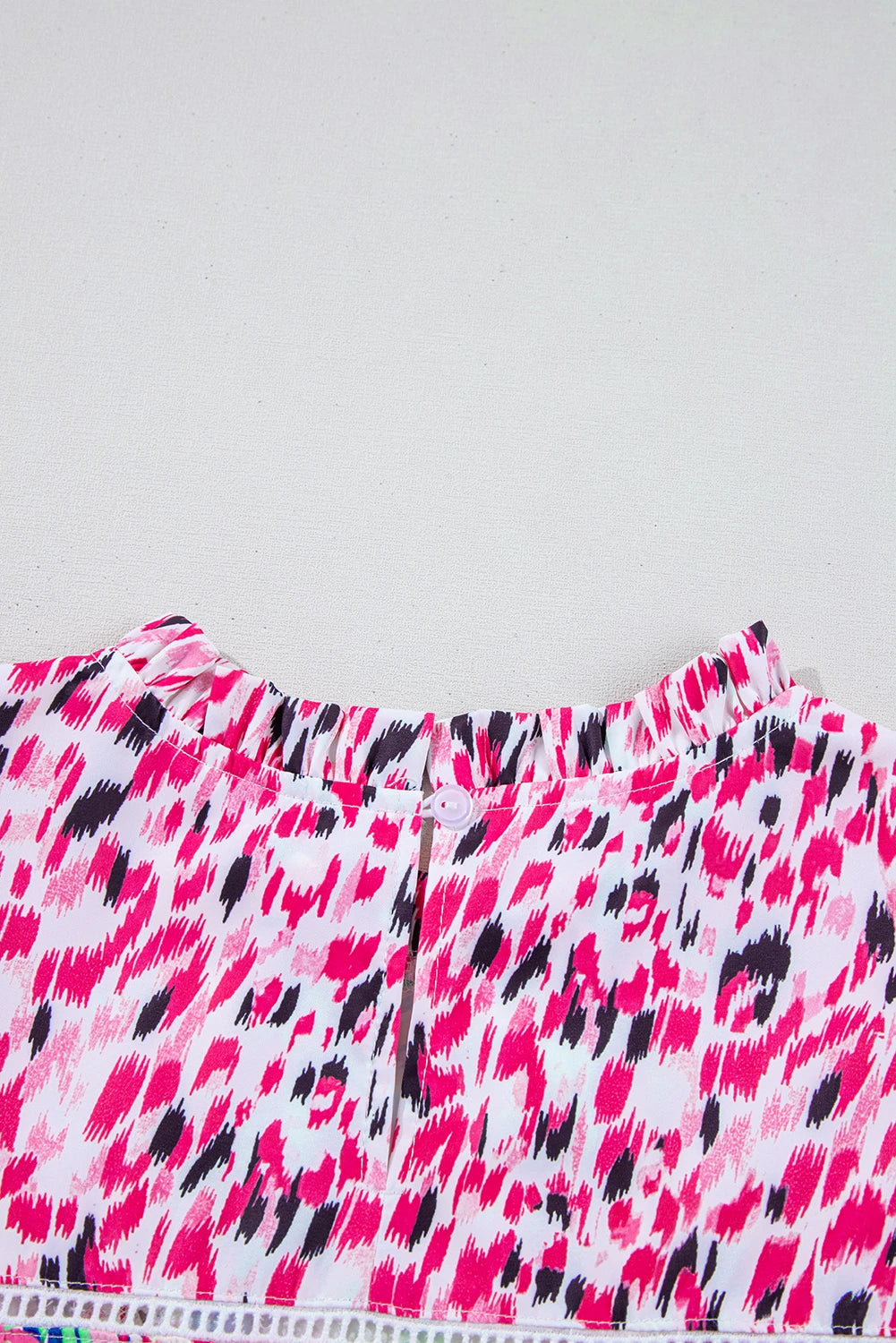 Floral Patchwork Ruffle Cap Sleeve Blouse