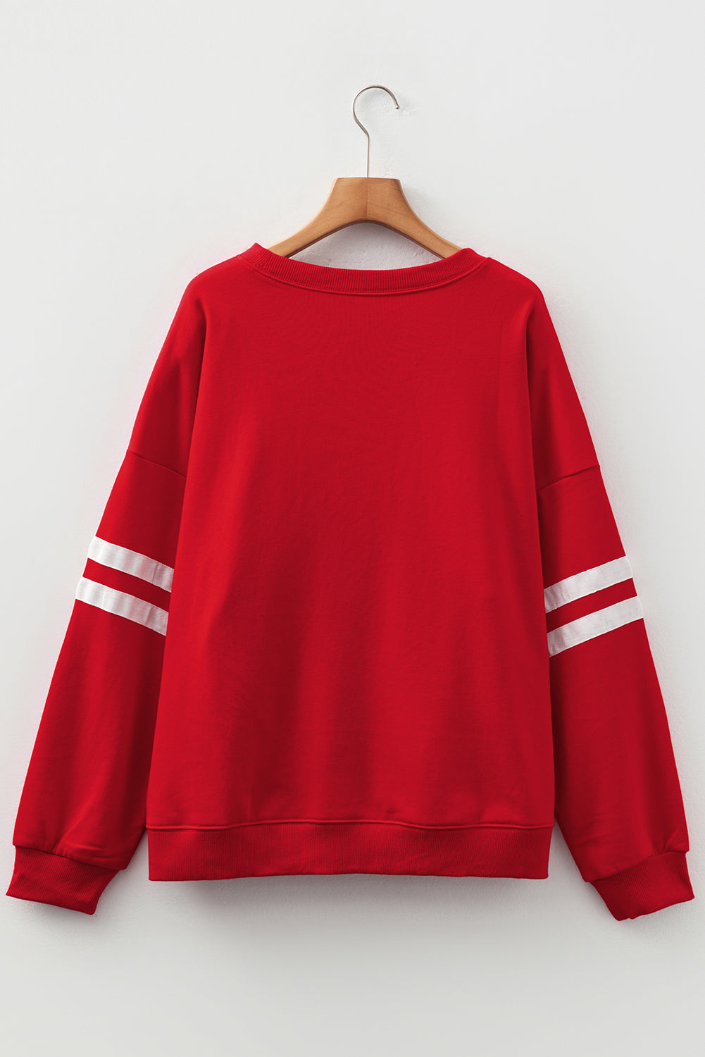 Plus Size Varsity Stripe Crew Neck Sweatshirt