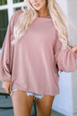 Corded Balloon Sleeve Blouse