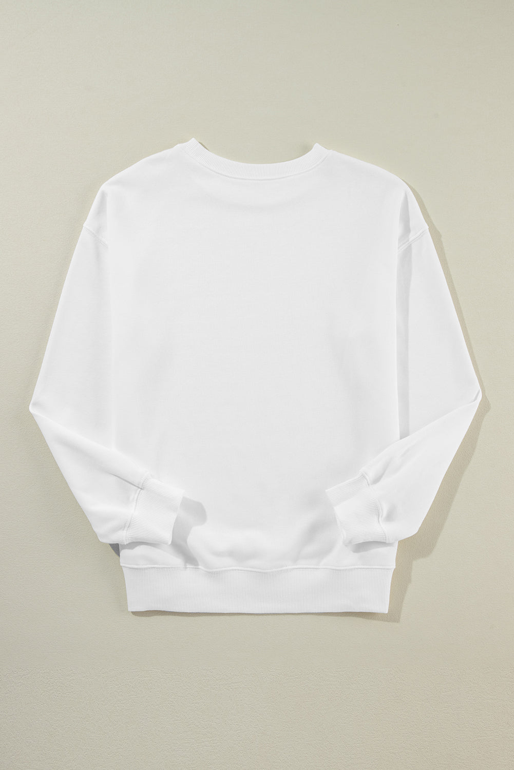 Solid Drop Shoulder Crewneck Pullover Sweatshirt