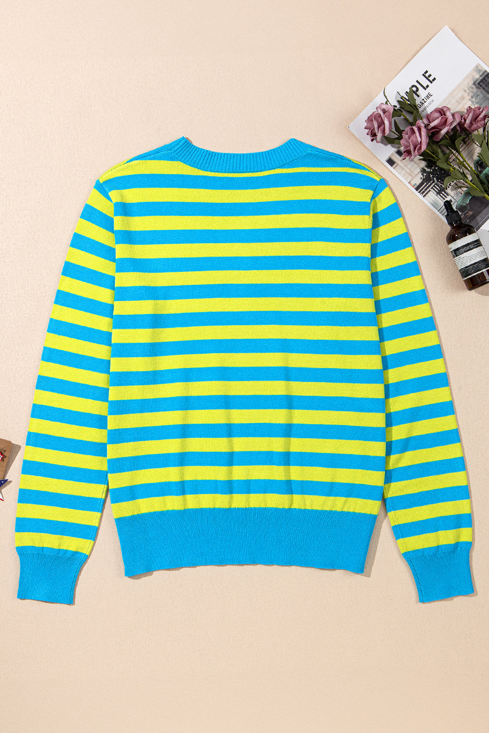 Stripe Long Sleeve Crewneck Sweater