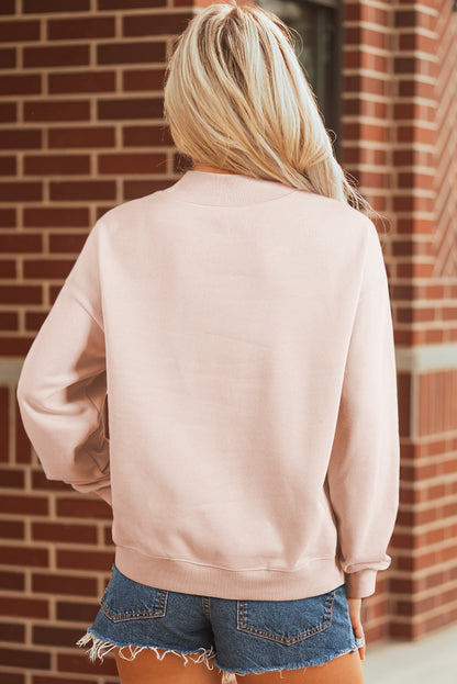 Solid Oversize Mock Neck Sweatshirt