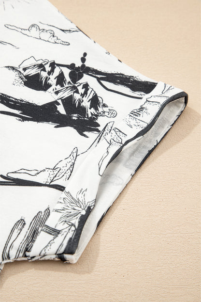 Western Desert Short Sleeve Knit Top