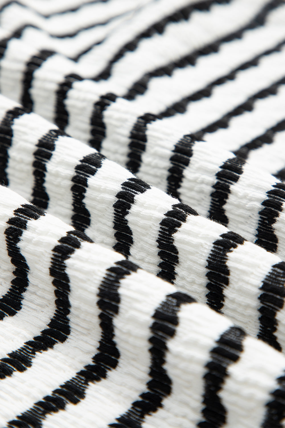 Stripe Knitted Top & Drawstring Shorts Set