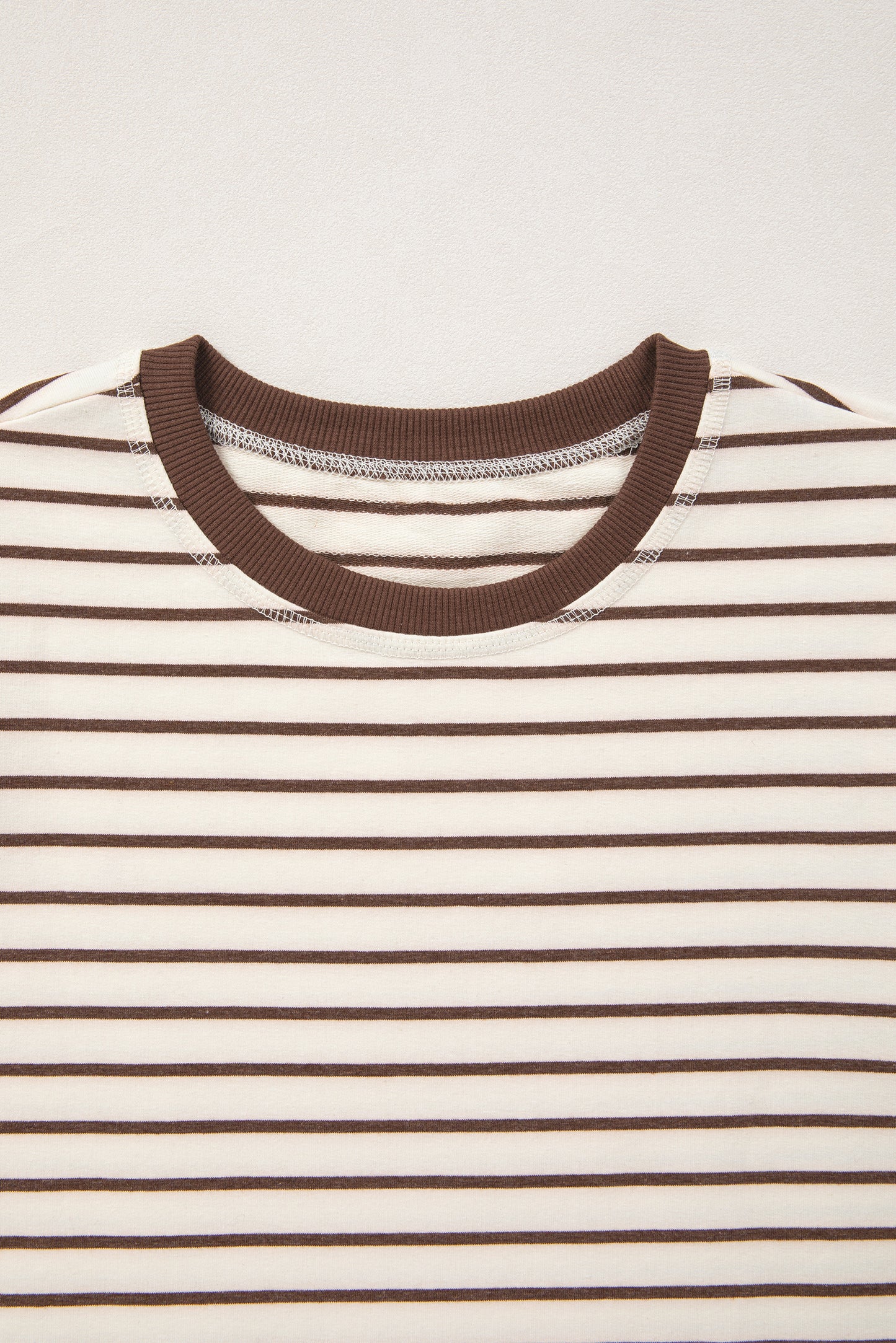Stripe Ribbed Trim Round Neck Tank Top