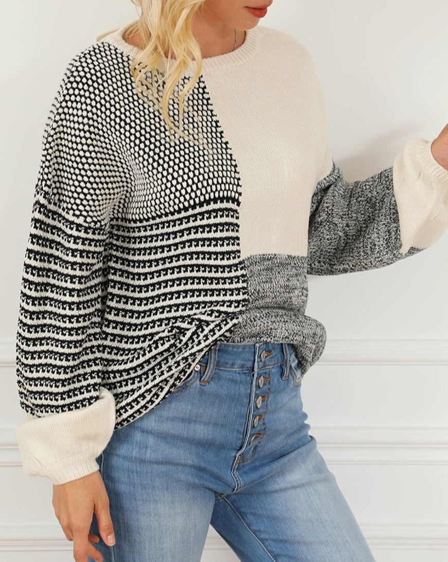 Colorblock Tie Back Sweater