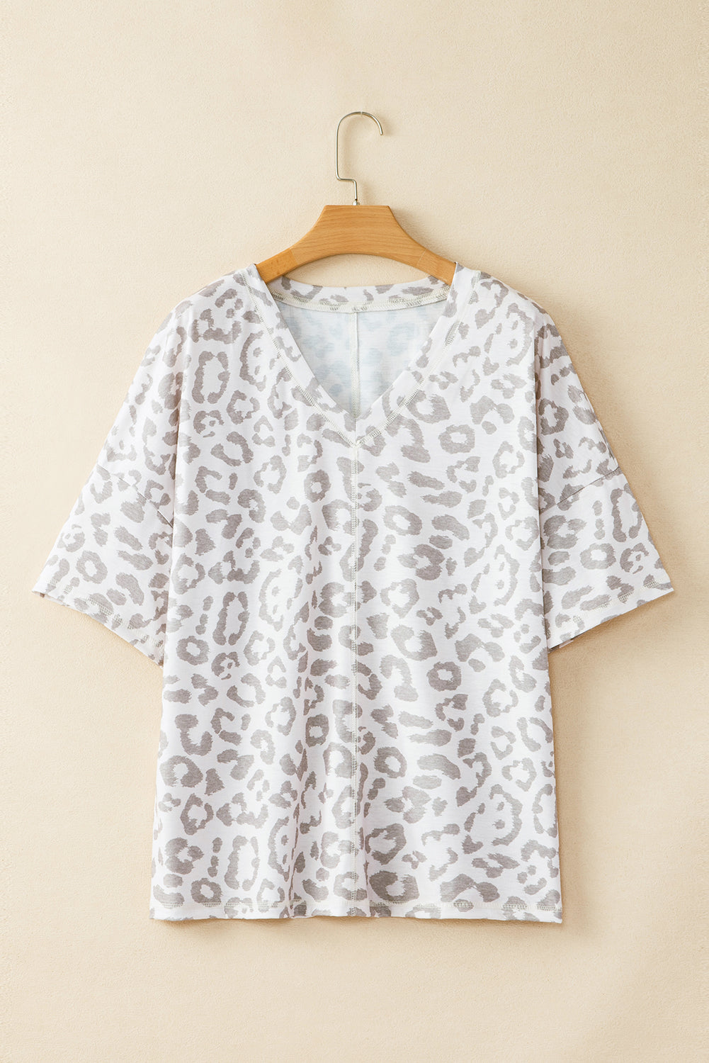 Leopard V-Neck T-Shirt Plus Size