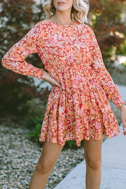 Floral Ruffle Tiered Mini Dress