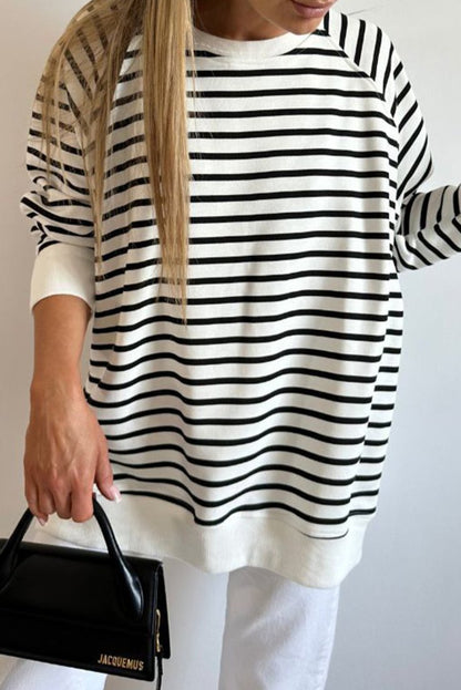 Stripe Raglan Sleeve Sweatshirt