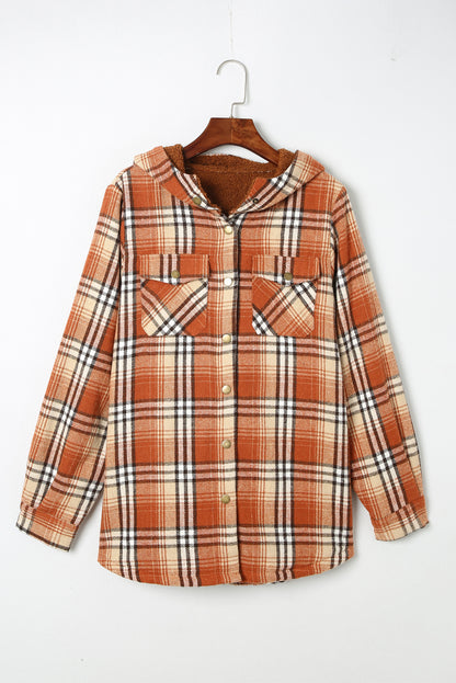 Plaid Sherpa Lined Hooded Shacket