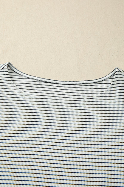 Stripe Ruffle Contrast Trim Tank Top