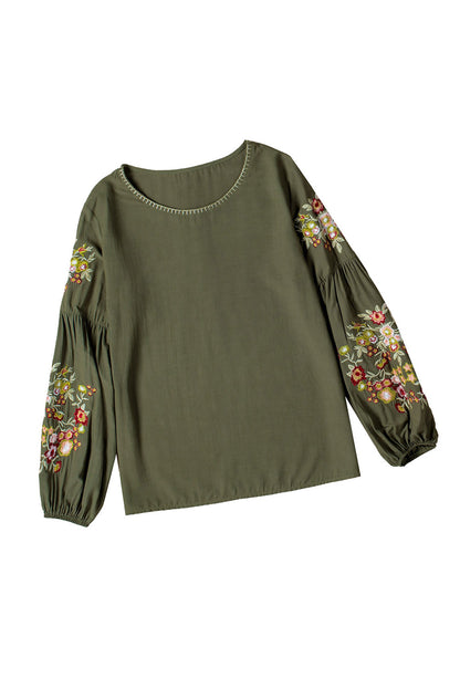 Floral Embroidered Long Sleeve Top