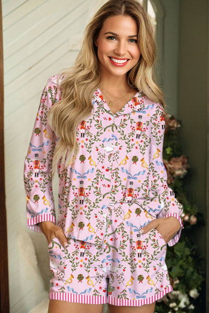 Christmas Nutcracker Top and Shorts Pajama Set