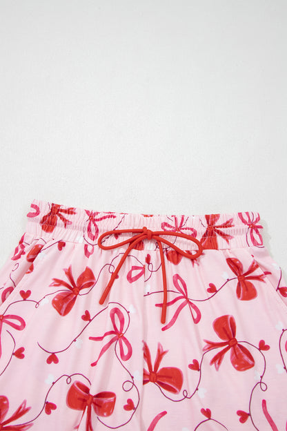 Valentine Bow Tee and Shorts Lounge Set