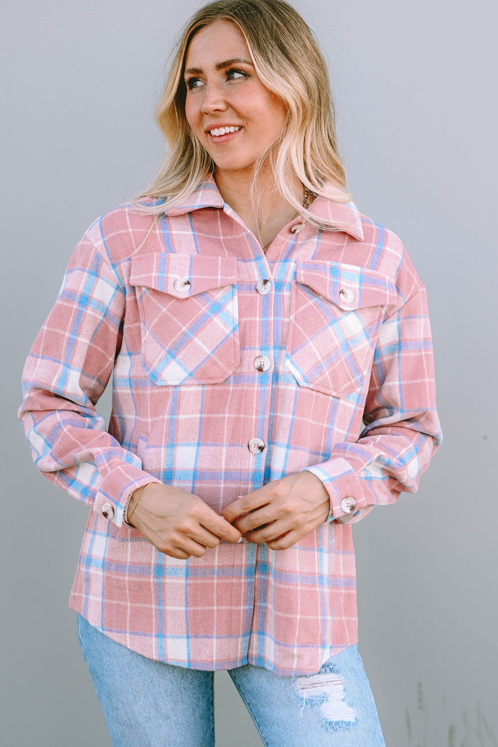 Plaid Flannel Flap Pocket Shacket