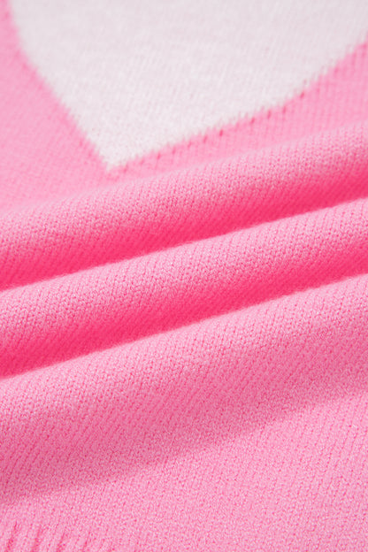 Heart Graphic Cropped Short Sleeve Sweater