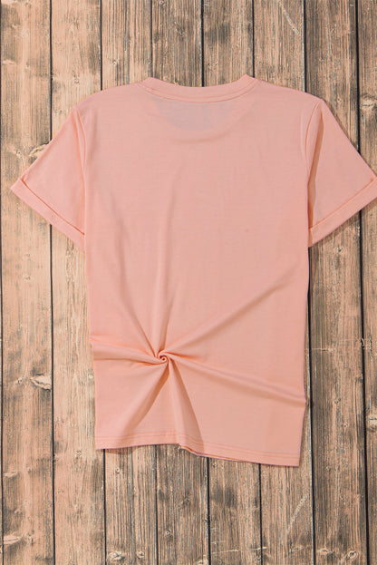 Solid Short Sleeve Crew Neck Tee