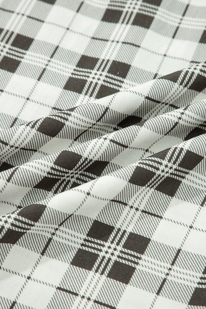 Plaid Patchwork Wide Leg Pants