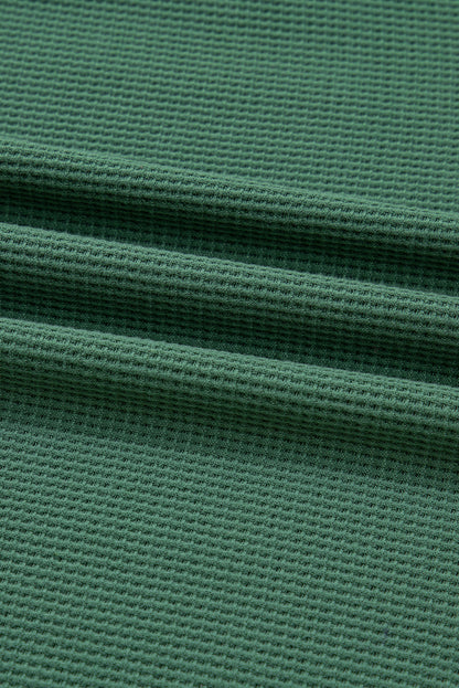 Solid Ribbed Raw Seam Patchwork Drop Shoulder Sweatshirt