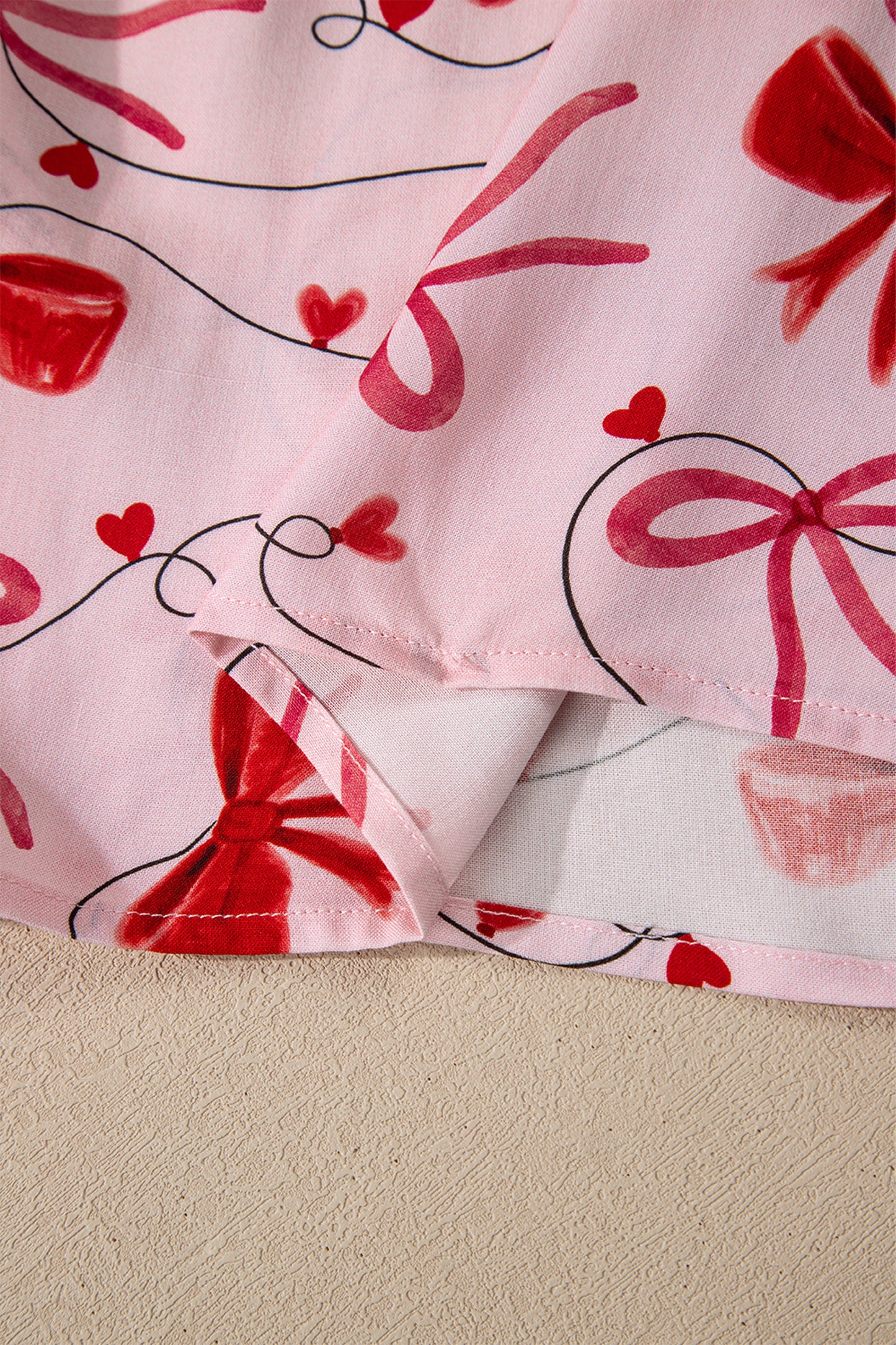 Valentine Bow Shirt and Shorts Pajama Set