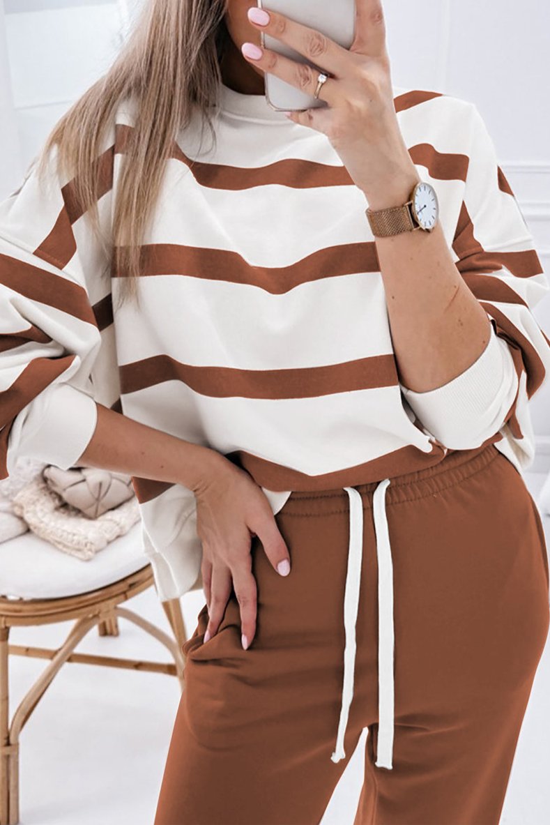 Stripe Pullover and Jogger Pants Set