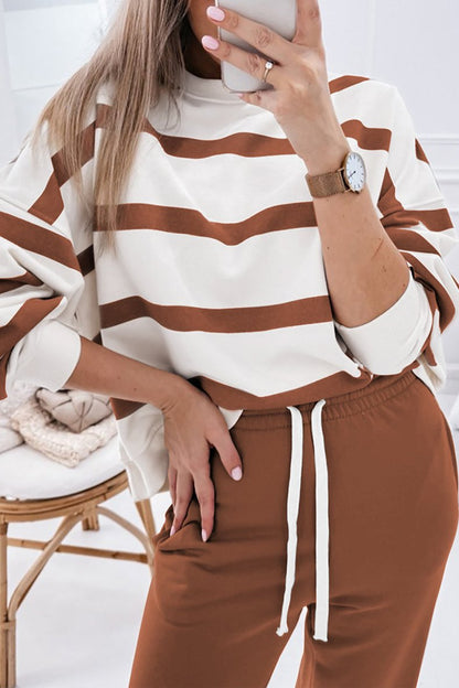 Stripe Pullover and Jogger Pants Set