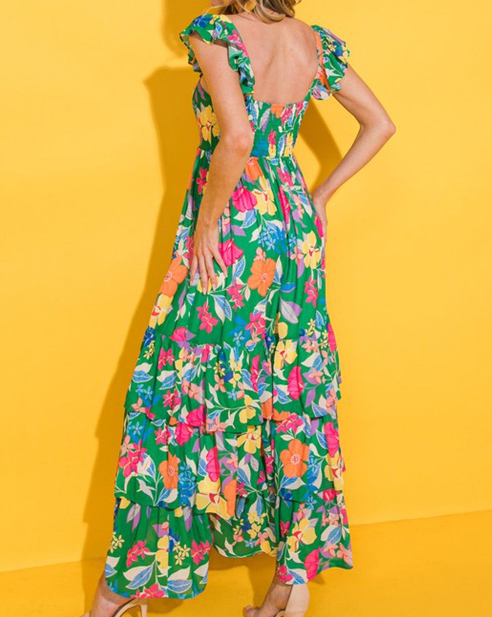 Floral Ruffle Tiered Maxi Dress