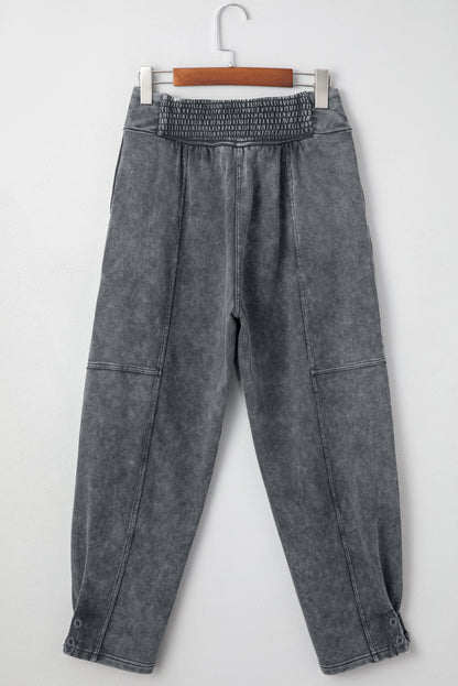 Solid Mineral Wash Jogger Style Pants