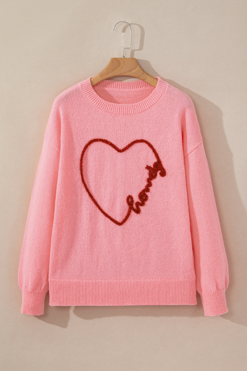 XOXO Heart Round Neck Sweater