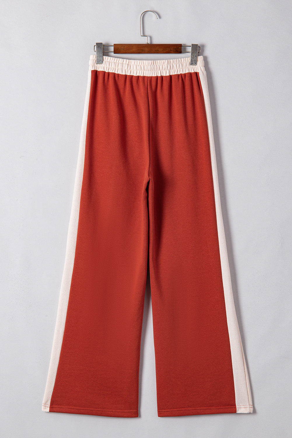 Colorblock Drawstring Wide Leg Pants