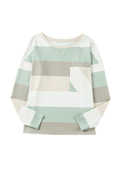 Colorblock Stripe Long Sleeve Top