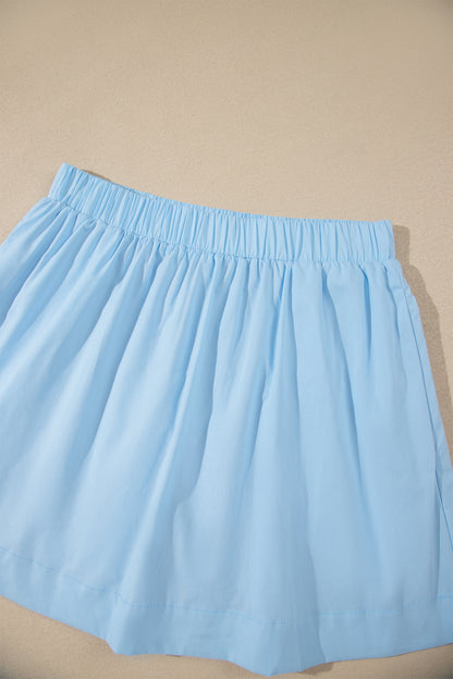 Stripe Tank Top & Contrast Ruffle Skort Set