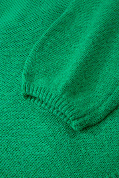 Bow Tie Backless Bubble Sleeve Sweater