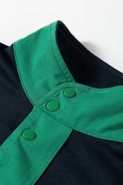 Colorblock Patchwork Pullover and Shorts Set