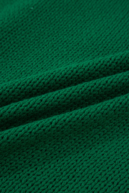 Plaid Bow Drop Shoulder Christmas Sweater