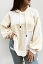 Cable Texture Reverse Seam Hoodie Plus Size