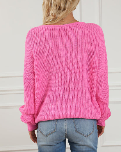 Dolman Sleeve V-Neck Sweater