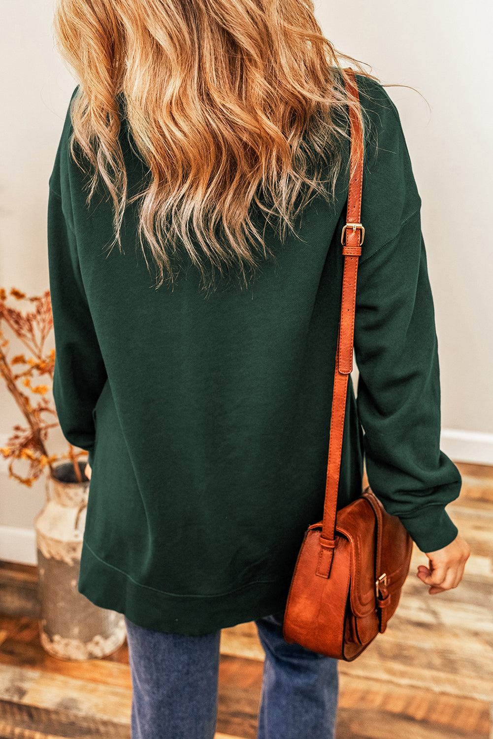 Oversized Drop Shoulder Crewneck Sweatshirt