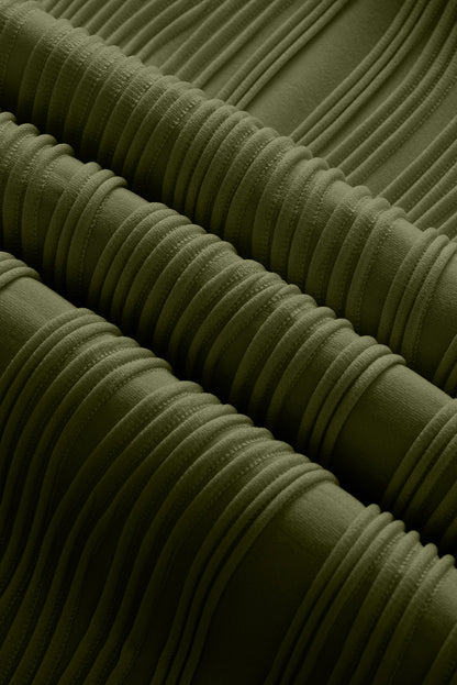 Plus Size Solid Wavy Textured Short Sleeve Tee