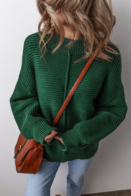 Textured Knit Lantern Sleeve Sweater