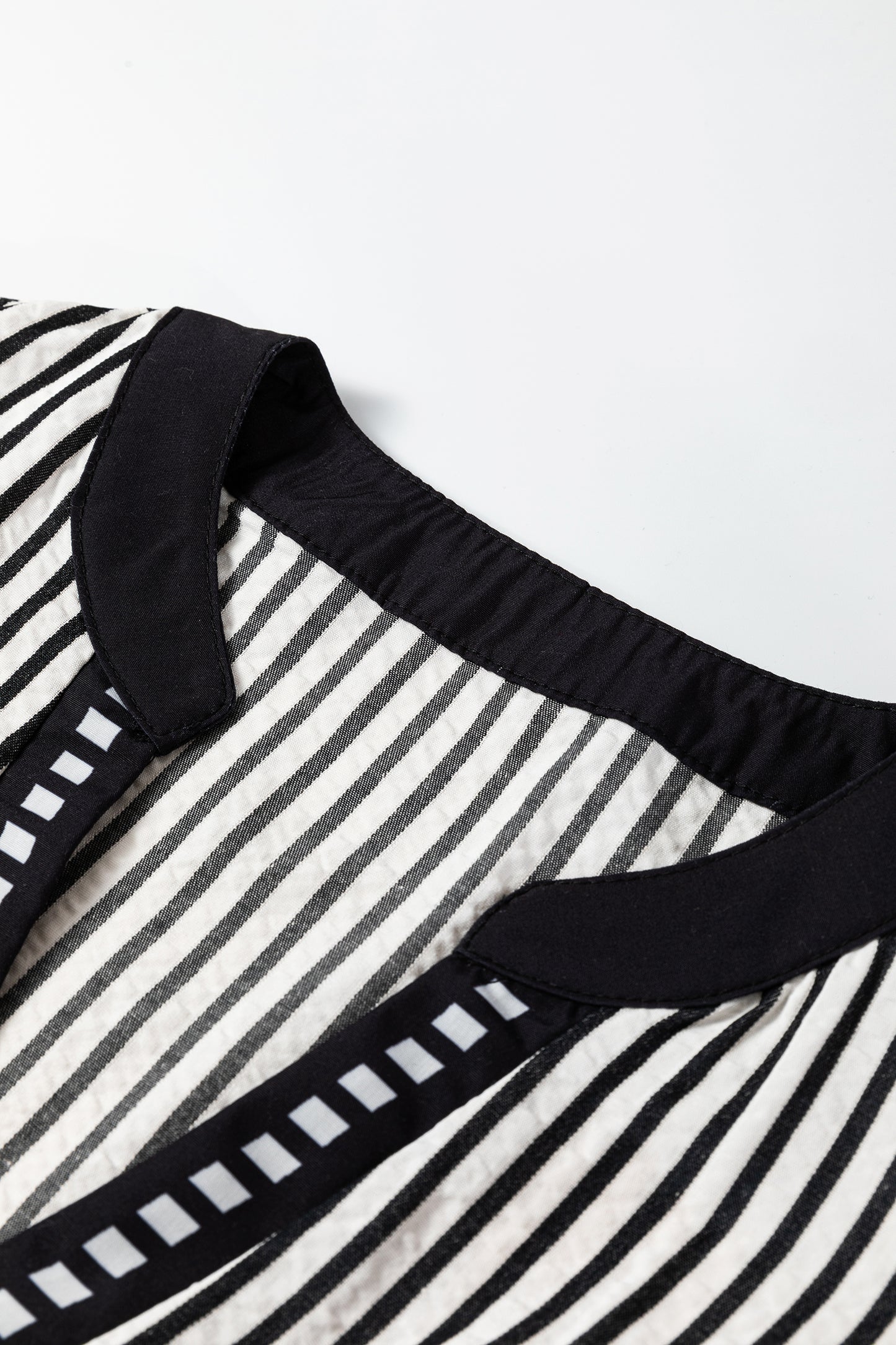 Stripe Ruffle Short Sleeve V-Neck Midi Dress