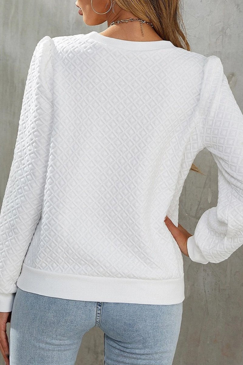 Texture Puff Long Sleeve Top