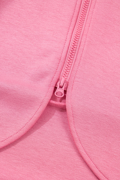 Solid Zip Up Hoodie and Pants Set