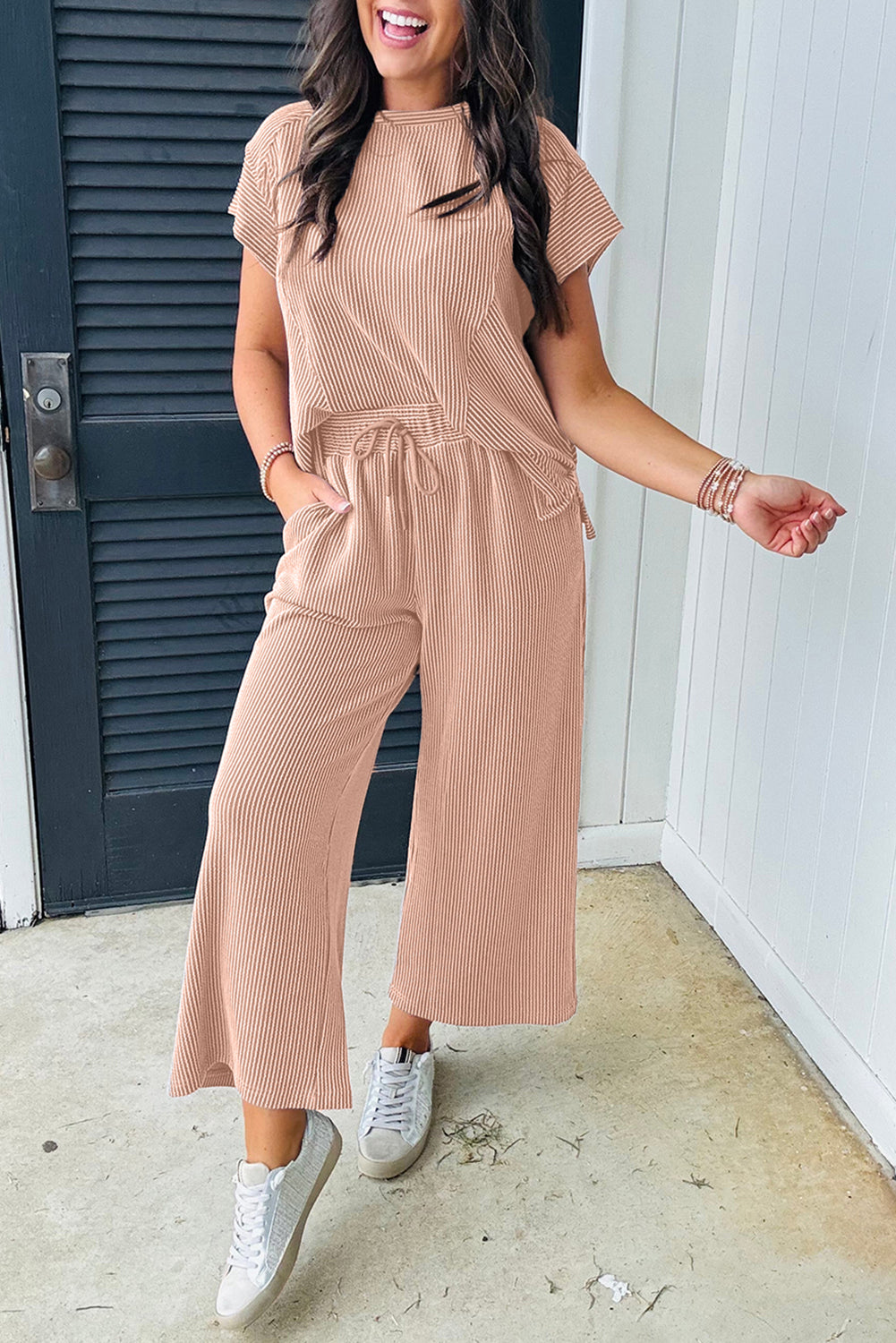 Corded T-Shirt and Pants Set