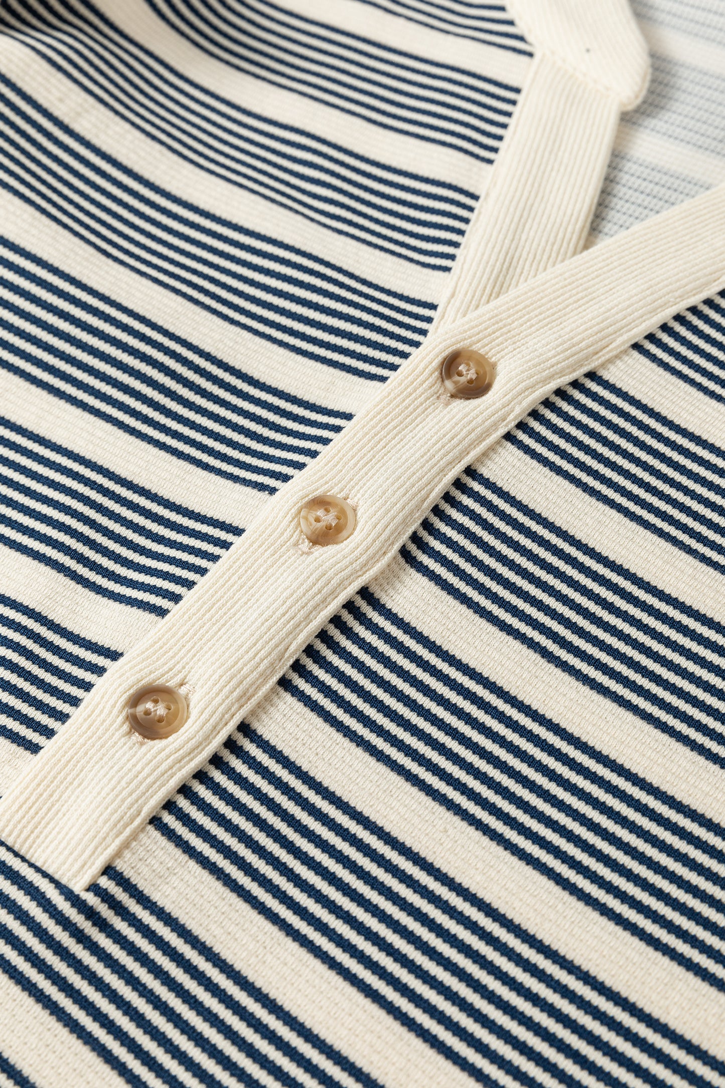 Stripe Ruffle Short Sleeve Contrast Trim Midi Dress