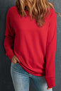 Solid Raglan Long Sleeve Sweatshirt