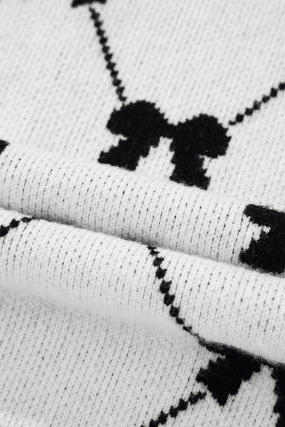 Valentine Bow Quarter-Zip Short Sleeve Sweater